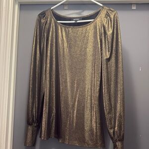 Karen Kane Metallic Long Sleeve Blouse. Size M.